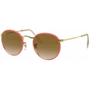 Ray-Ban RB3447JM Round Full Color Sunglasses in Red/Gold/Clear Gradient Brown