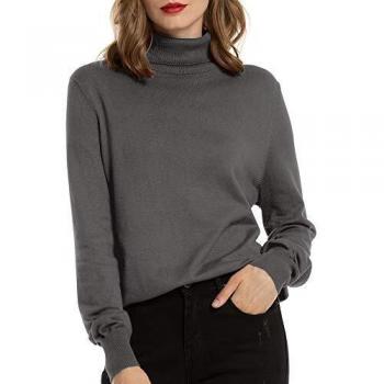 Woolen Bloom Jersey Cuello Alto Camiseta Manga Larga Sueter Invierno Jersey Basico Suelto Jerseys Camisa Tops Pull-Over Suéter Mujer Primavera Otoño