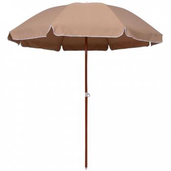 vidaXL Garden Parasol with Steel Pole 240 cm Taupe