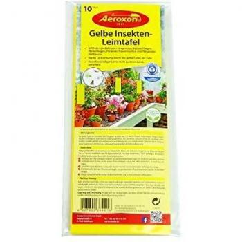 Trampas amarillas adhesivas FLY PLANTA de 25 cm X 10 contra las moscas y pulgones