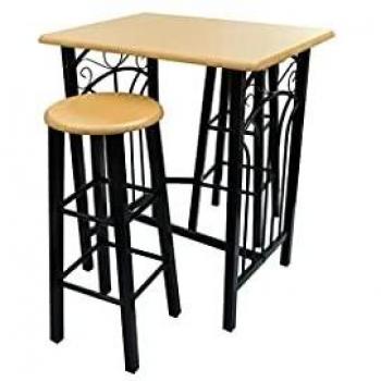 Arden Grace Contemporary Breakfast/Dinner Table Dining Set with Black MDF
