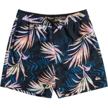 Bañador de natación Quiksilver Surfsilk Mix 14' para niños, color negro y rosa, talla junior