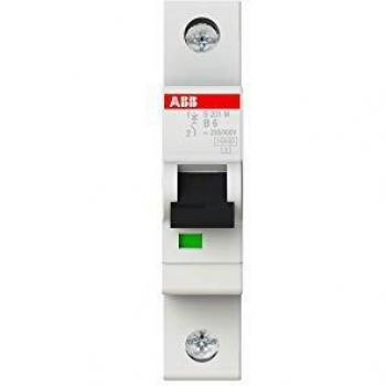 ABB Interruptor automático 1P, 6A, Curva Tipo B, Poder de corte 10 kA S201M-B6, System Pro M Compact, Montaje en Carril DIN