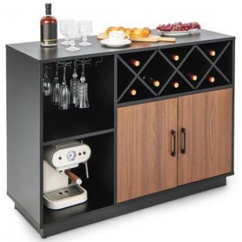 Costway Industrial Wine Bar Cabinet Sideboard