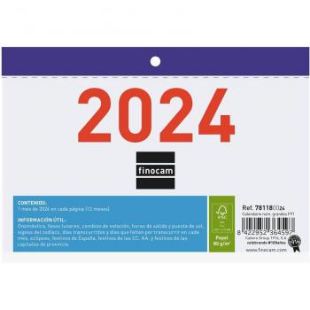 Calendario de pared 2024 - Faldilla Números Grandes - Español