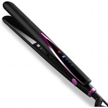 Plancha eléctrica 2 en 1 para alisar y rizar el cabello, con pantalla LED y placas de cerámica