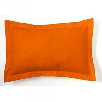 ESTELA - Funda de cojín Combi Lisos Color Ocre - Medidas 50x75+5 cm. - 50% Algodón-50% Poliéster - 144 Hilos - Acabado en pestaña