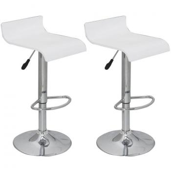 vidaXL Taburete de bar blanco, de madera, con respaldo bajo