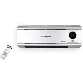 Orbegozo SP 6500 Calefactor de Pared, 2000 W, Mando a Distancia, programación Diaria y semanal, protección contra sobrecalentamiento, Panel LED, Plástico, cerámico, Plateado