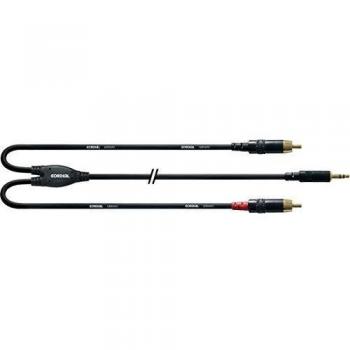 Cordial CFY 3 WCC Y-Adapter Cable, 3m Mini Jack to Dual RCA Stereo, Black