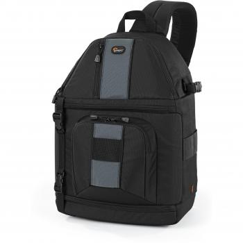 Lowepro SlingShot 302AW - Mochila para cámaras de fotos DSLR y videocámaras, negro y gris