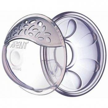 Philips Avent SCF157/02 - 2 Conchas protectoras ventiladas para pezones, 2 conchas para recoger el exceso de leche y 2 cojines de silicona ultra suaves