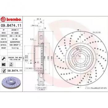 Disco de Freno Brembo Barnizado para Eje Delantero 09.B474.11