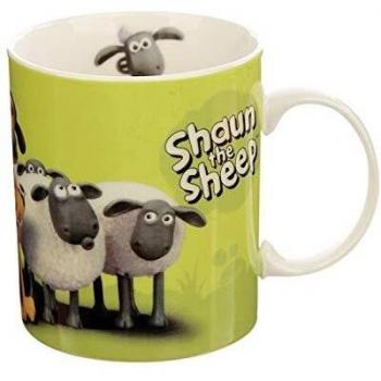 Puckator Mug en Porcelaine Trendre Shaun Le Mouton-Vert Tazas de Desayuno, Multicolor, único
