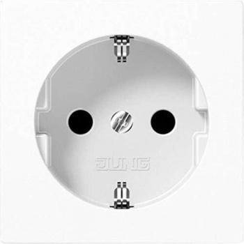 Toma de corriente SCHUKO 16 A 250 V con protección infantil y contacto seguro, Duroplast, Serie A, color blanco alpino