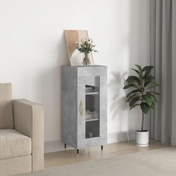 Aparador de madera contrachapada gris hormigón 34,5x34x90 cm Mueble de Almacenaje de Salón, Buffet para salón, Armario Auxiliar, Armario de Almacenamiento