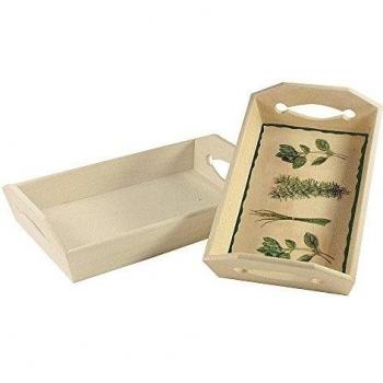 Rayher hobby 62410000 bandeja de madera Set, FSC Mix Credit, 27 x 17 cm y 31 x 20 cm