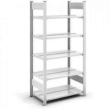 Estantería ensamblable para archivadores hofe RAL 7035, altura 1750 mm, doble cara, dimensiones 750 x 600 mm