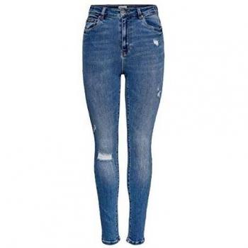 Only High Waist Skinny Jeans for Women - Medium Blue Denim, Size W25 L32