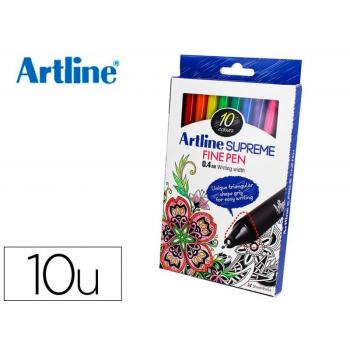 Rotulador Artline Supreme EPFS200 Fine Liner Punta Fibra 0,4 mm Bolsa 10 Unidades Colores Surtidos