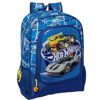 Mochila Escolar Adaptable a Carro Hot Wheels Sonny - Diseño Ergonómico, Amplio Espacio de Almacenamiento, Bolsillos Multifuncionales, Dimensiones 32x42x14 cm, Ideal para Niños