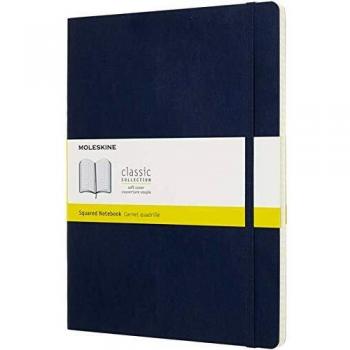 Moleskine - Cuaderno Clásico con Páginas Cuadriculada, Tapa Blanda y Goma Elástica, Azul