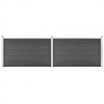 Set de paneles de valla WPC negro 353x105 cm
