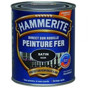 Pintura para hierro directo sobre óxido negro satinado 750 ml - HAMMERITE