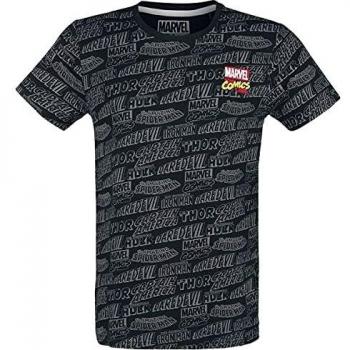 Marvel Titles Hombre Camiseta Negro XL, 100% algodón, Regular