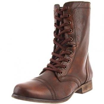 Steve Madden Women's Troopa Combat Boot, Brown, Size 6 US