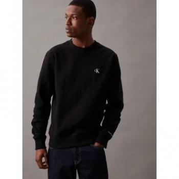 Sudadera Essential negra para hombre Calvin Klein Jeans con pequeño monograma, talla XXL