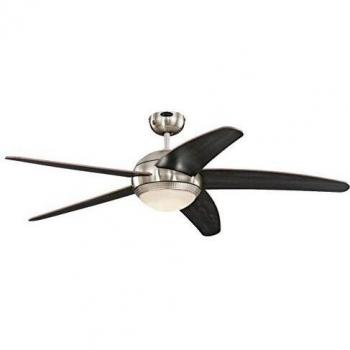 Westinghouse Lighting 7206840 Ventilador de Techo con Luz, 55 W, Cromo Satinado, 132x132x36 cm