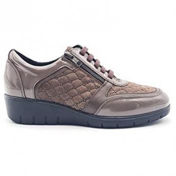 Zapatos de Piel Ante-Charol Negro Doctor Cutillas Sidney 60329 - Elegancia Atemporal con Cuña y Cremallera para Mujer Talla 39