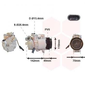 Compresor de aire acondicionado VAN WEZEL 0600K411