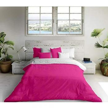 NATURALS Funda nórdica Bicolor Reversible Cama 105 cm Fucsia 43/ Blanco
