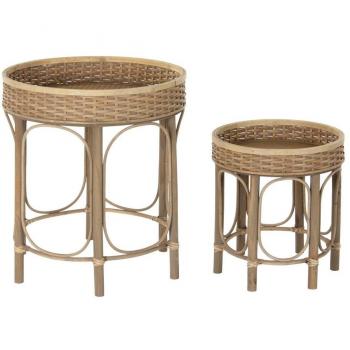 Mesa auxiliar DKD Home Decor 8424001811281 49 x 49 x 55 cm Natural