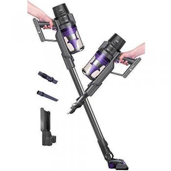 Fagor Aspirador Vertical ARES 25.9v sin Cable sin Bolsa Ciclónico Bateria Litio 2200mAh 25,9V 220W autonomía 40 min, Gris y morado