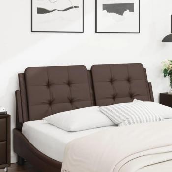 Cabecero acolchado de cama en cuero sintético marrón de 120 cm Vidaxl