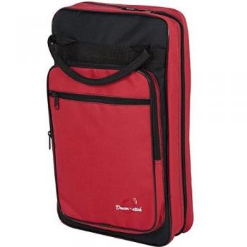 Ortola 6509-033 - Funda baqueta batería, 8 compartimentos, color negro y rojo