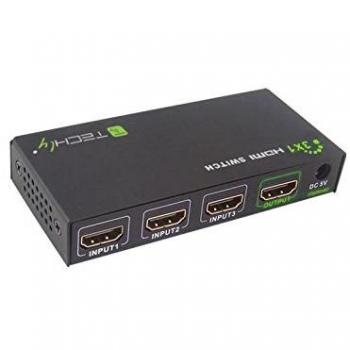 Conmutador HDMI 3 en 1 con Control Remoto, 4K UHD 3D