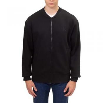 Calvin Klein Men's Black Zip Hoodie with Applique Label Patch, Size L