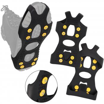 ALPIDEX Crampones Antideslizantes Racos de Hielo 8 Tacos Nieve Crampones Senderismo Tallas 35-47, Tamaño:L