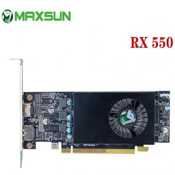 Placa Gráfica MAXSUN AMD Radeon RX 550 4GB GDDR5 128Bit 14nm para PC Gaming con Conexiones DP y DVI - Color Gris