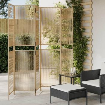 vidaXL Room Divider 6 Panels Beige Poly Rattan - Features: 6 panels, made of poly rattan, beige color, lightweight design, foldable for easy storage, suitable for indoor and outdoor use