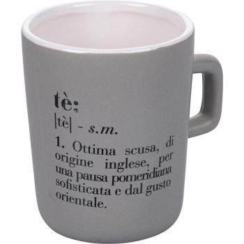 Villa d'Este Home Tivoli Victionary Taza de Dolomita Gris, 7.5 x 10 cm, 300 ml