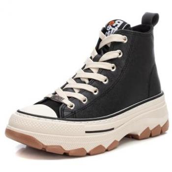 Zapatillas Altas Refresh para Mujer 172318 - Negras, con Plataforma, Cordones y Cremallera, Estilo Casual Urbano