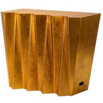 Consola de Metal Dorado 92x46x76 cm con Almacenamiento Adicional para Entrada de Casa