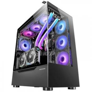 Caja Gaming Torre Mars Gaming MC-ULT, Custom XXL E-ATX, Doble Cristal Templado 90º Sin Marco + Puerta Lateral, Soporte Completo Refrigeración Líquida, Diseño de Cámara Dual Vertical,