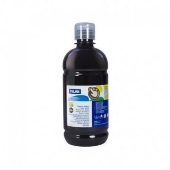 Milan Botella de Pintura para Dedos - 500ml - Fácil Aplicación - Mezclable - Color Negro