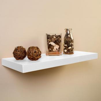 Estante de madera HD-4 60x25cm con acabado blanco y diseño tamborado
